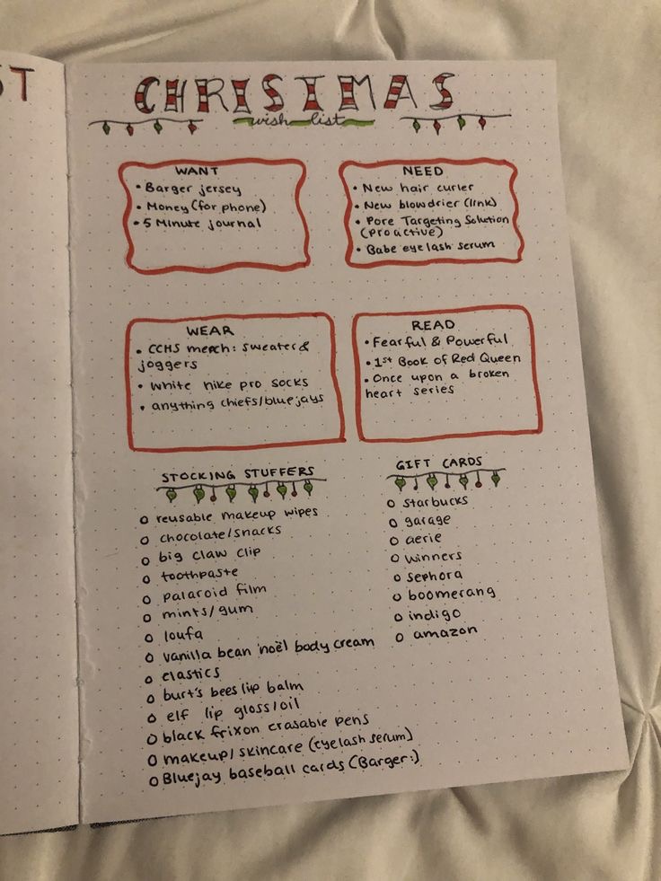 Students Christmas wishlist